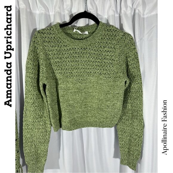 AMANDA UPRICHARD JAYLA KNIT SET IN GREEN IVORY NWT STUNNING SUPER SOFT - Picture 8 of 9